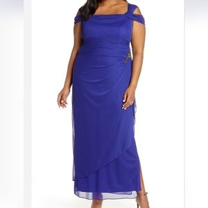 NWT ALEX EVENINGS Elegant Blue Evening Dress